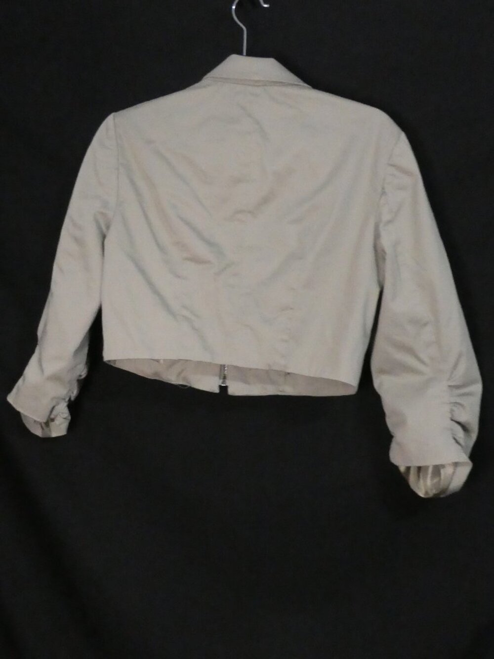 DYLAN & ROSE Cropped Zip Up Jacket With Ruched Sleeves - Size 10 - Picture 7 of 15